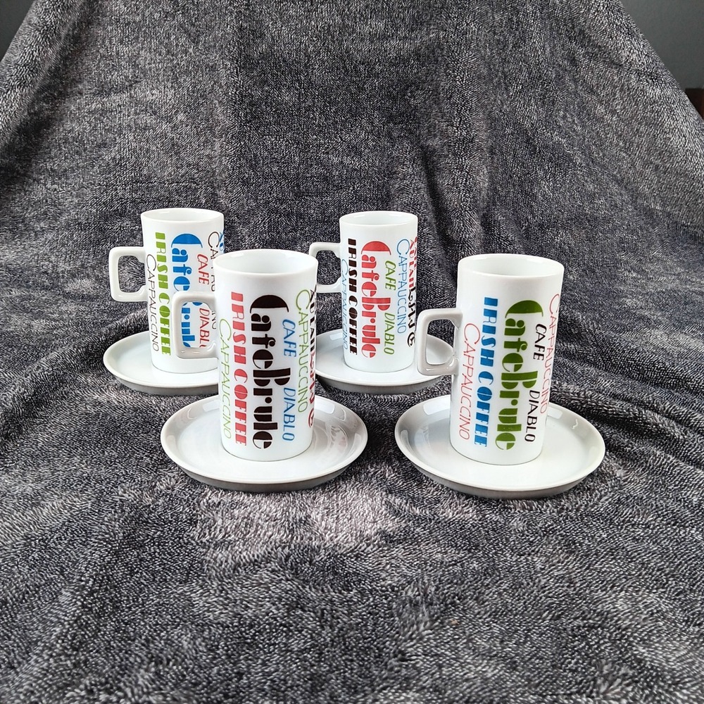 Gailstyn Japan Irish Coffee Cup & Saucer Set Of 4 Espresso‎ Cappuccino